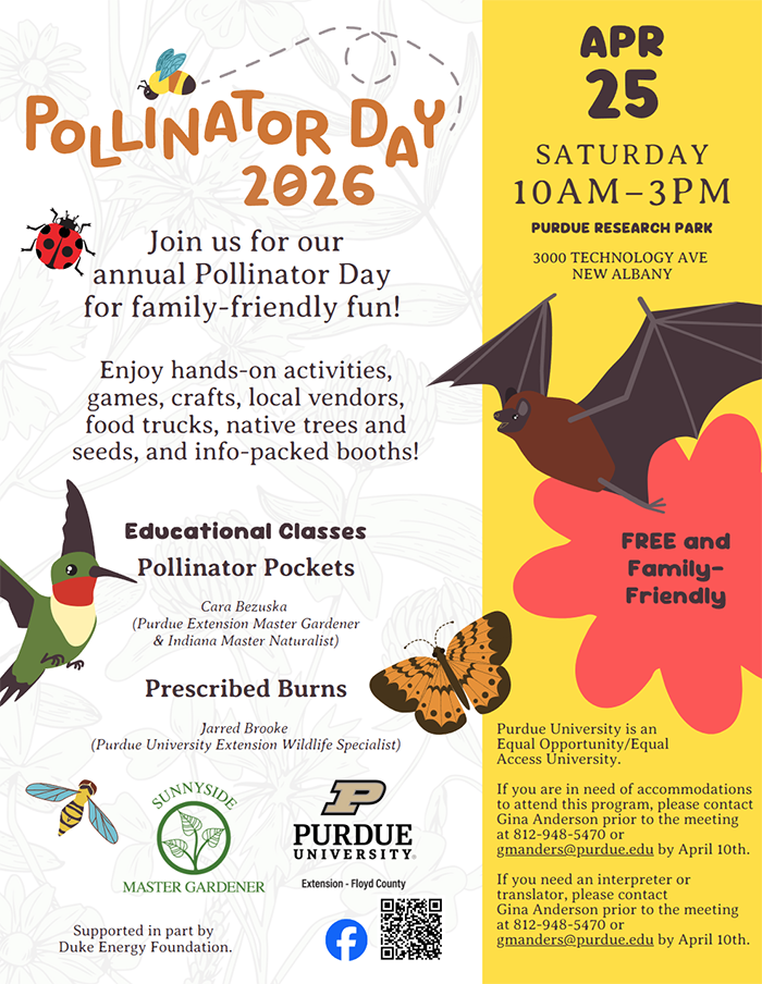 Flyer for Pollinator Day Festival on April 25th 2026