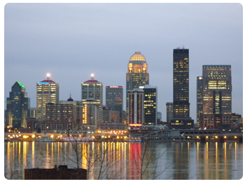 Photo of the Louisville Skyline taken from Jeffersonville Indiana